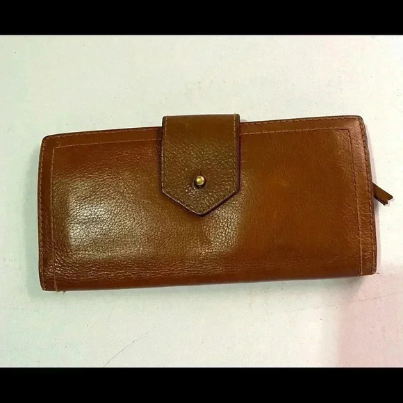 Madewell brown distressed leather wallet - Picture 1 of 8